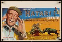 7z685 HATARI Belgian '62 Howard Hawks, different art of John Wayne in Africa!
