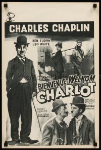 7z691 HIS NEW JOB Belgian R60s Ben Turpin, Leo White, great image of Charlie Chaplin!
