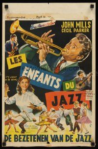 7z701 IT'S GREAT TO BE YOUNG Belgian '59 cool art of music teacher John Mills playing trumpet!