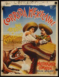 7z731 MEXICAN HAYRIDE Belgian '48 matador Bud Abbott & Lou Costello in Mexico, great art!