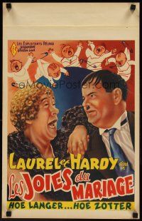 7z799 TWICE TWO Belgian R50s wacky art of Stan Laurel & Oliver Hardy, Hal Roach!