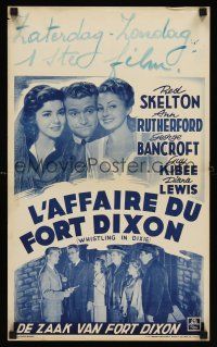 7z814 WHISTLING IN DIXIE Belgian '50s Red Skelton between Ann Rutherford & Diana Lewis!