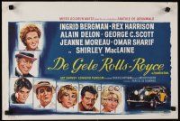 7z818 YELLOW ROLLS-ROYCE Belgian '64 Ingrid Bergman, Alain Delon, art of car & stars!