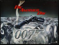 7z386 DIE ANOTHER DAY teaser DS British quad '02 Brosnan as Bond, cool image of gun melting ice!