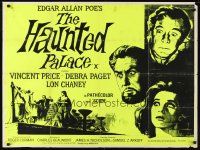 7z400 HAUNTED PALACE British quad R70s Vincent Price, Lon Chaney, Edgar Allan Poe, cool horror art!