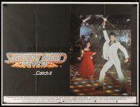 7z432 SATURDAY NIGHT FEVER British quad '77 disco dancer John Travolta & Karen Lynn Gorney!