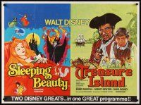 7z450 TREASURE ISLAND/SLEEPING BEAUTY British quad '60s Walt Disney kids double-bill!