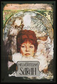 7z283 INCREDIBLE SARAH Czech 23x33 '78 artwork of Glenda Jackson as actress Sarah Bernhardt!