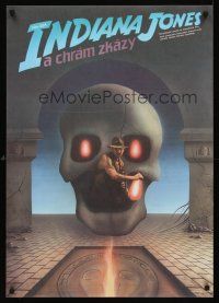 7z284 INDIANA JONES & THE TEMPLE OF DOOM Czech 23x33 '86 different art of Ford & skull by Pecak!
