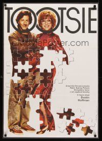 7z309 TOOTSIE Czech 23x33 '84 Dustin Hoffman in drag, cool Tomanek puzzle design!
