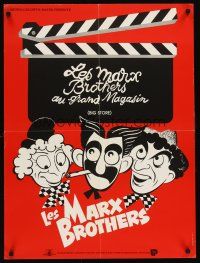 7z464 BIG STORE French 23x32 R80s great art of the three Marx Brothers, Groucho, Harpo & Chico!