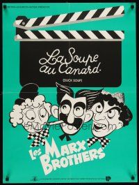 7z476 DUCK SOUP French 23x32 R80s Marx Brothers, Groucho, Harpo & Chico, wacky art!