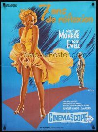 7z509 SEVEN YEAR ITCH French 23x32 R70s best art of Marilyn Monroe's skirt blowing by Grinsson!