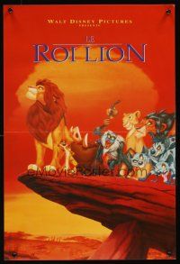 7z542 LION KING red style French 15x21 '94 Disney Africa jungle cartoon, all cast on Pride Rock!