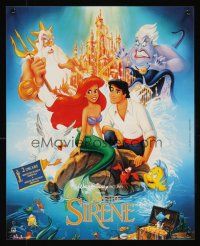 7z544 LITTLE MERMAID French 15x21 '89 great image of Ariel & cast, Disney underwater cartoon!