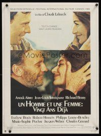 7z548 MAN & A WOMAN: 20 YEARS LATER French 15x21 '86 Claude Lelouch, Anouk Aimee, Trintignant!