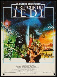7z562 RETURN OF THE JEDI French 15x21 '83 George Lucas classic, different Jouin sci-fi artwork!