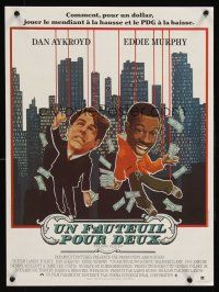 7z578 TRADING PLACES French 15x21 '83 Dan Aykroyd & Eddie Murphy are getting rich & getting even!