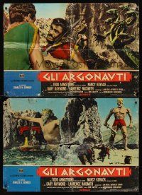 7z243 JASON & THE ARGONAUTS 2 Italian photobustas '63 great special effects by Ray Harryhausen!