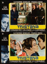 7z259 TRISTANA 8 Italian photobustas '70 Luis Bunuel, Catherine Deneuve & Franco Nero!