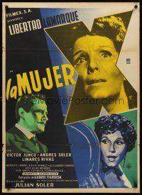 7z091 LA MUJER X Mexican poster '55 art of Libertad Lamarque as Madame X!