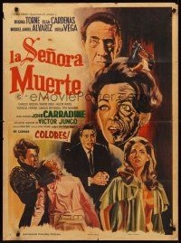7z092 LA SENORA MUERTE Mexican poster '69 wild & sexy horror artwork, John Carradine!