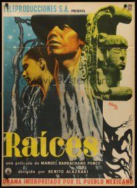 7z100 RAICES Mexican poster '55 Latin American classic, cool artwork by Josep Renau!