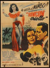 7z101 RINCON CRIOLLO Mexican poster '50 great art of sexy Cuban mambo dancer!