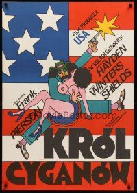 7z154 KING OF THE GYPSIES Polish 27x38 '79 Eric Roberts, Krajewski art of flag & topless girl!