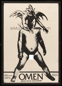 7z159 OMEN Polish 27x38 '77 wild art of naked infant with Satan head by A. Klimowski!