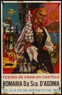 7z004 ROMARIA DA SRA D'AGONIA Portuguese travel '71 wonderful art of woman & celebration
