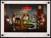 8a126 FRIEND IN NEED heavy stock 12x16 art print '90s art of dogs cheating at poker by Coolidge!