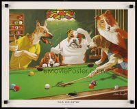 8a128 JACK THE RIPPER heavy stock 16x20 art print '90s wacky art of dogs playing pool!