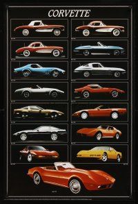 8a607 CORVETTE Italian commercial poster '90s cool images of classic American sports car!