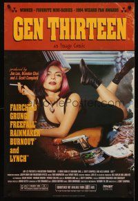 8a099 GEN THIRTEEN commercial poster '96 comic book, great Pulp Fiction-like layout!