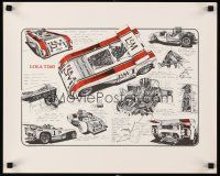 8a163 LOLA T260 commercial poster '71 really cool cutaway sketches of classic race car!