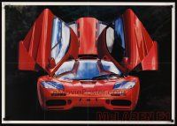 8a164 MCLAREN F1 Japanese commercial poster '90s cool image of supercar w/doors & hood open!