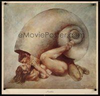 8a651 NAUTILUS commercial poster '76 creepy Holland art of shell man & woman making love!
