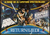 8a691 STAR WARS TRILOGY German commercial poster '93 Empire Strikes Back, Return of the Jedi!