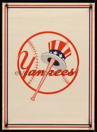 8a706 YANKEES commercial poster '70s great image of most classic baseball logo!