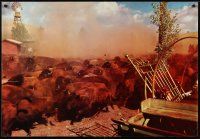 8a361 HOW THE WEST WAS WON Italian color jumbo still '60s great image of a buffalo stampede!