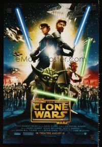 8a556 STAR WARS: THE CLONE WARS mini poster '08 art of Anakin Skywalker, Yoda, & Obi-Wan Kenobi!