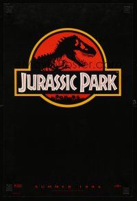 8a503 JURASSIC PARK teaser mini poster '93 Steven Spielberg, Attenborough re-creates dinosaurs!