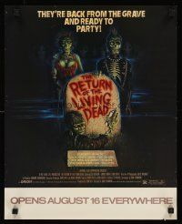 8a538 RETURN OF THE LIVING DEAD advance mini poster '85 art of punk rock zombies ready to party!