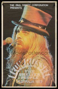 8a199 LEON RUSSELL & THE SHELTER PEOPLE Australian music poster '73 cool image in top hat!