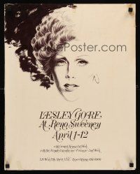 8a200 LESLEY GORE 17x22 concert poster '70s Richards art of singer at NYC's Reno Sweeney cabaret!
