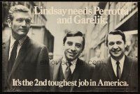 8a049 LINDSAY NEEDS PERROTTA AND GARELIK 30x45 political campaign '68 faces you can trust!