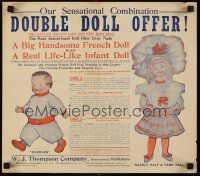 8a238 DOUBLE DOLL OFFER 15x17 doll advertising poster '00s most sensational dolls ever made!