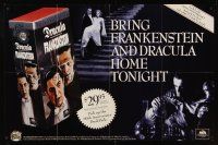 8a384 DRACULA/FRANKENSTEIN video special 26x40 '91 Lugusi & Karloff classic horror!