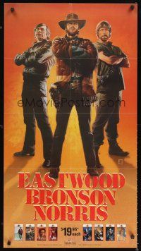 8a385 EASTWOOD/BRONSON/NORRIS video special 22x40 '90s great Rodriguez art of action heroes!